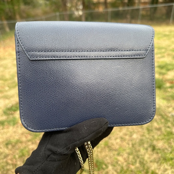 Furla Metropolis Leather Crossbody Shoulder Bag Gold Chainlink Strap - Picture 3 of 10